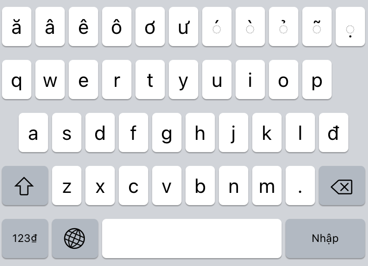 Visual Vietnamese keyboard for iPhone